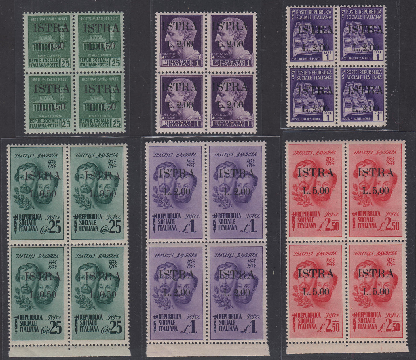 Istria, complete set of 15 values ​​in new blocks with intact rubber (22/36)