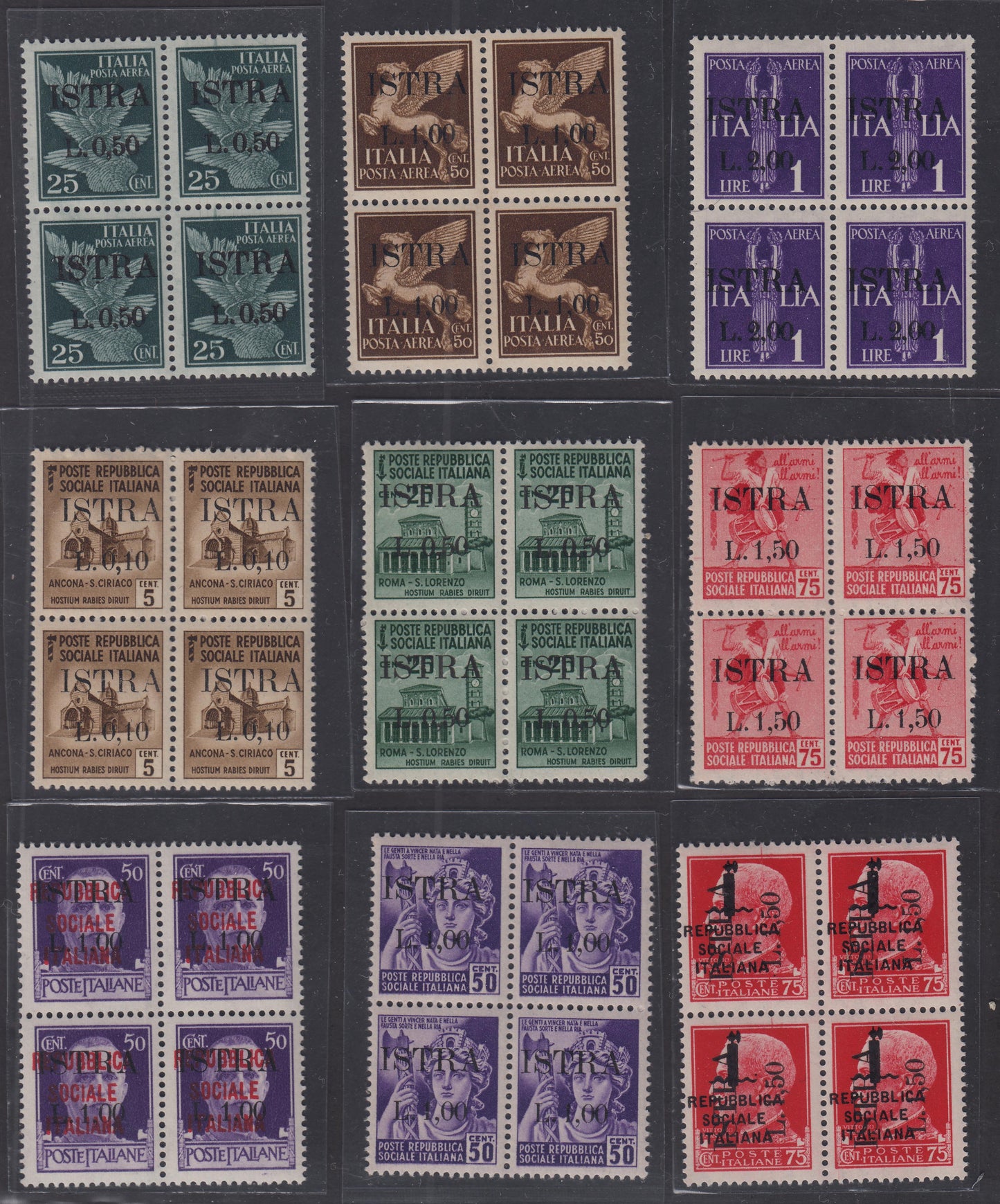 Istria, complete set of 15 values ​​in new blocks with intact rubber (22/36)