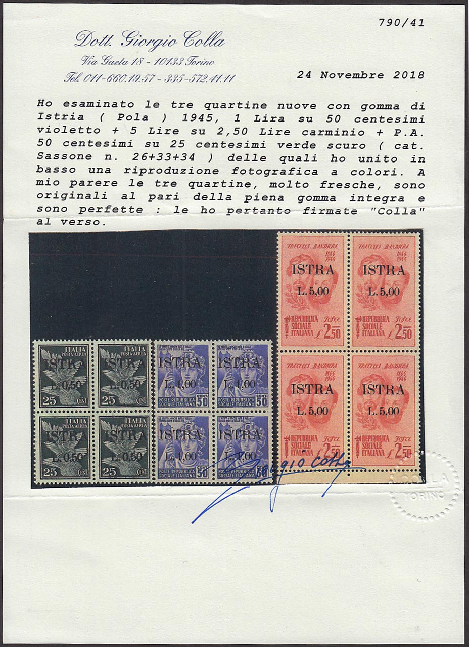 Istria, complete set of 15 values ​​in new blocks with intact rubber (22/36)