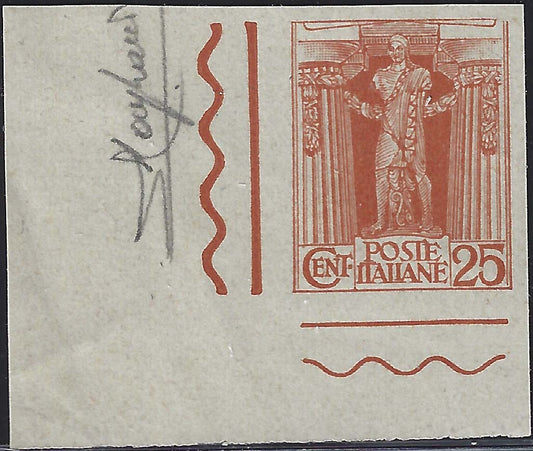 Machine proof from the Artistic (Imperial) series presented as an essay, Apollo of Veii c. 25 brown orange