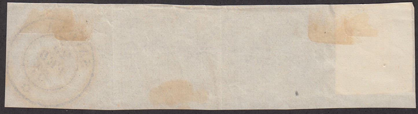 I issue, c. 20 light blue 1st edition (2nd) used on fragment with double Savoia knot from Savona