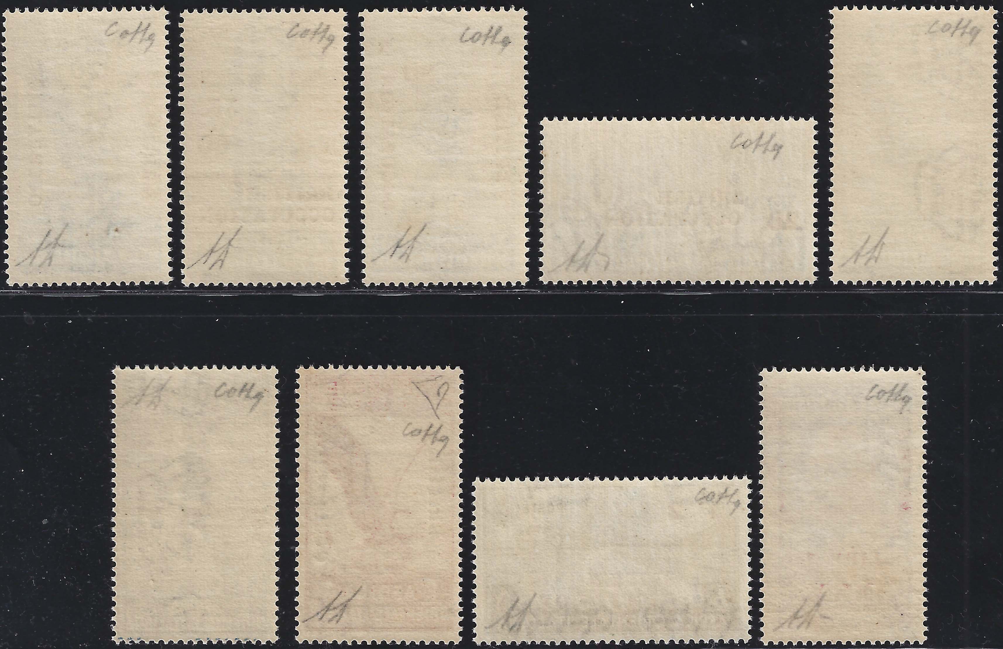 British Occupation, serie completa non emessa nuova gomma integra (1/9)