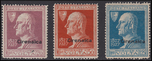 Italian Colonies, Cyrenaica Volta series of three new values ​​(42/44) with intact rubber