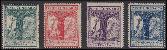 Italian colonies, Cyrenaica Pro African society of Italy series of four values ​​(45/48) new with intact rubber