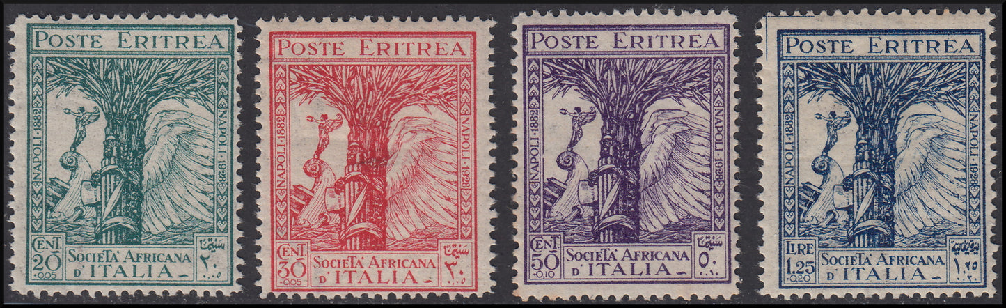 Colonias italianas, Eritrea Pro Società Africana d'Italia conjunto completo de cuatro valores * (132/5)