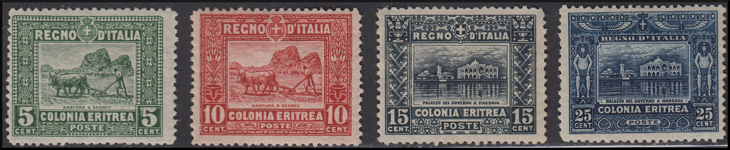 Colonie Italiane, Eritrea soggetti africani serie completa di quattro valori * (34/37)