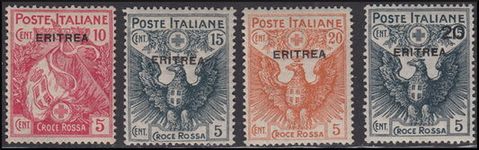 Colonie Italiane, Eritrea Croce Rossa serie completa di quattro valori ** (41/44)