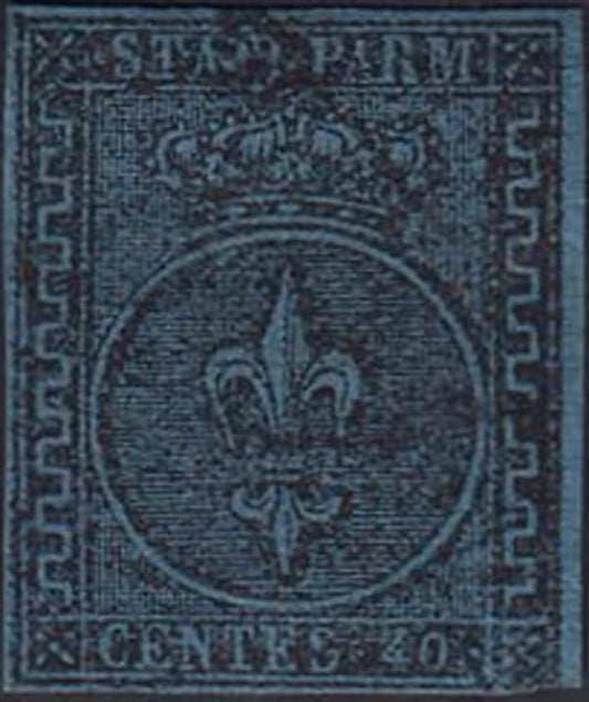 Occasione - I emissione Ducato di Parma c. 40 azzurro usato (5)