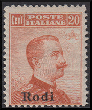 Italian colonies, Aegean, Italian stamp n.107A overprinted Rhodes * (10) 