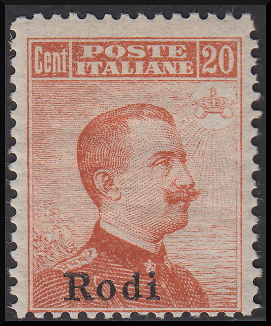 Italian colonies, Aegean, Italian stamp n.107A overprinted Rhodes * (10) 