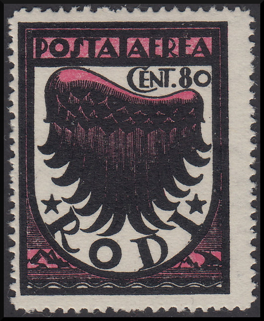 Italian colonies, Aegean, general issues, Stylized wing c. 80 black and pink lilac second edition new undamaged rubber (31A) 