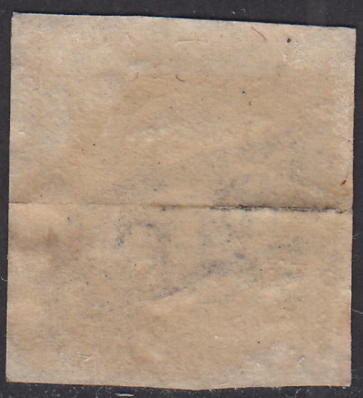 1861 - 20 grana arancio usato con annullo in cartella "ANNULLATO" (23a).