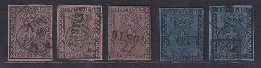 1852 - 1st issue lot of 13 used examples in mixed quality, excellent for scholars or resellers (1, 1a, 1b, 2, 3b, 3b, 4, 5, 5a) 