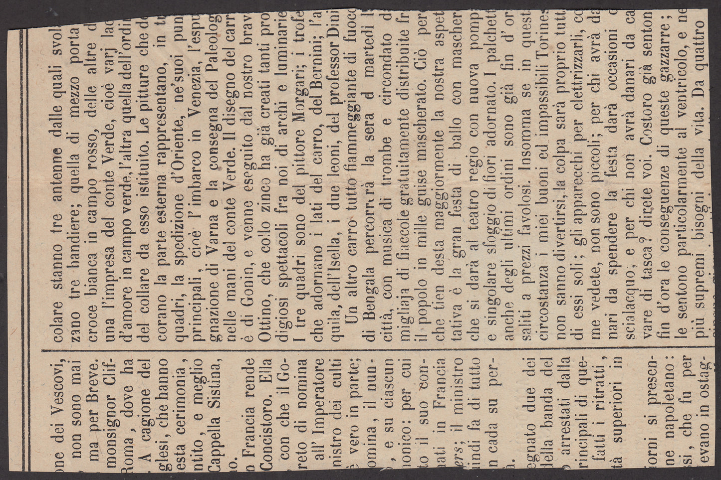 1853 - Segnatasse per giornali c. 9 azzurro scuro su grande frammento, esemplare splendido, uno dei più belli noti su supporto. (2)