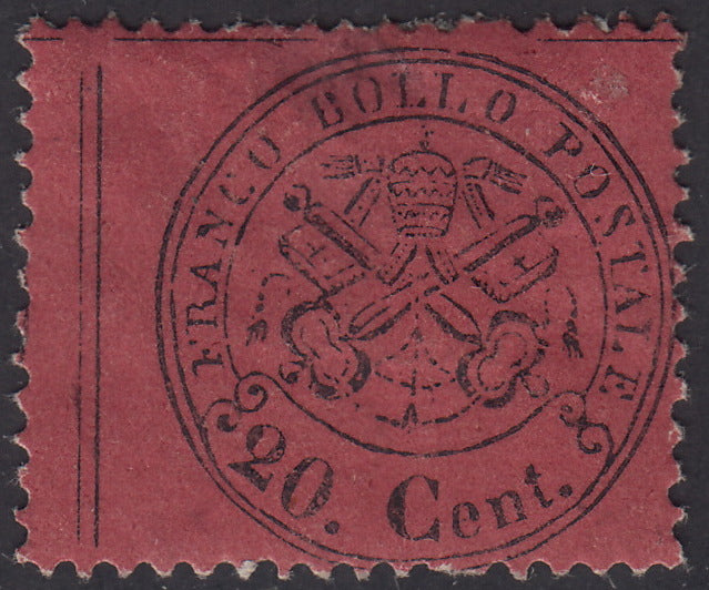 1868 - III emissione c.20 rosso bruno o indiano nuovo con piena gomma originale (27)