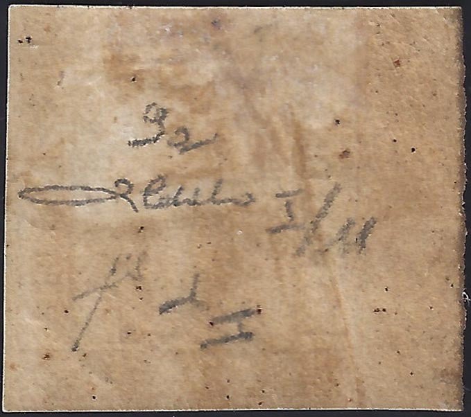 1859 - 5 grana carminio I tavola carta di Napoli posizione n. 11 nuovo con piena gomma originale, splendido. (9a).