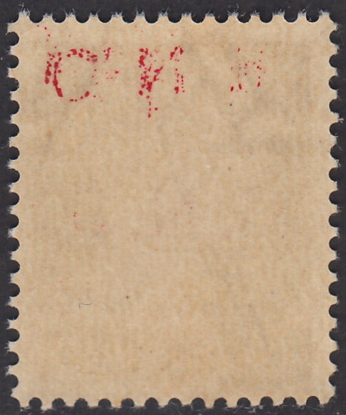 1944 - 1944 - Overprint color errors c. 10 brown with red overprint, new with intact rubber. (471A).