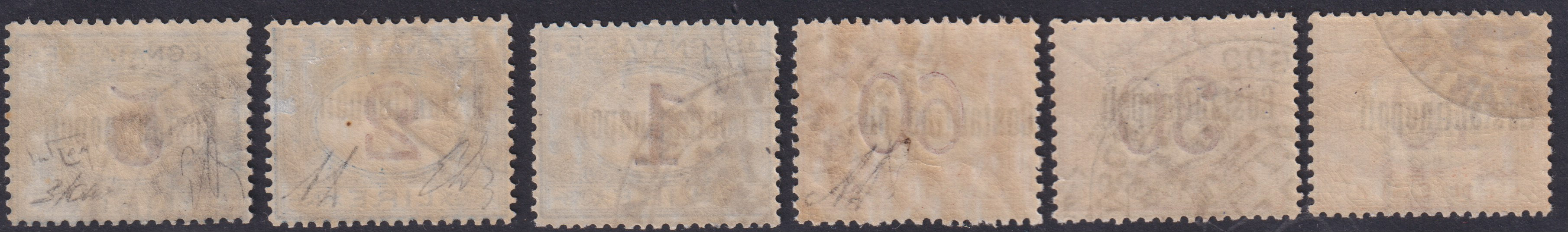 Uffici Postali all'Estero, emissioni per ciascun ufficio d'Europa e d'Asia, Costantinopoli Segnatasse