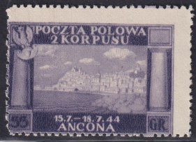 Corpo Polacco, vittorie polacche in Italia 55g. violetto su carta bianca, spessa e di buona qualità (6A/I) nuovo non gommato