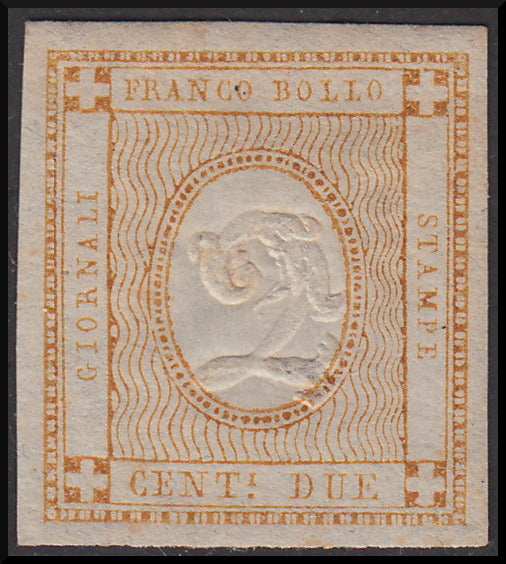 Regno d'Italia 1862 francobollo per le stampe c. 2 bistro nuovo integro (10)
