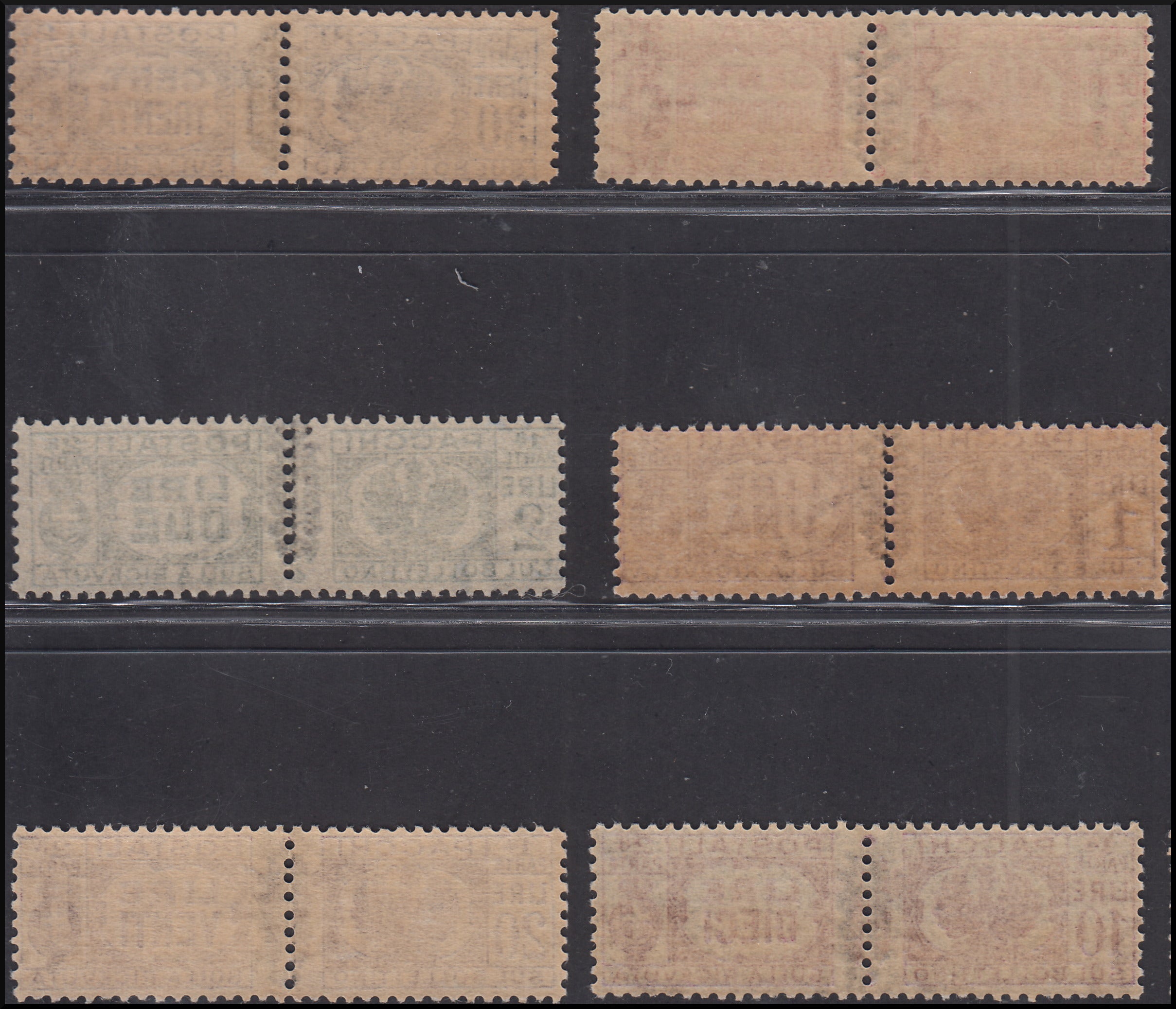 Luogotenenza Postpaketmarken mit schwarzem Fregio auf den Fasces, komplette Serie von 12 Werten (48/59) nuova **