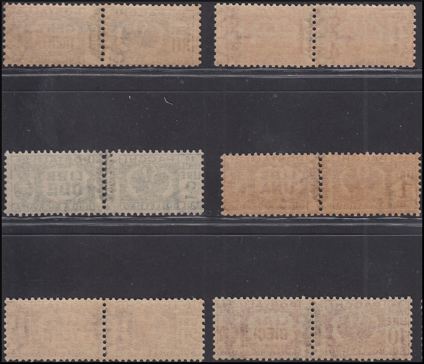 Luogotenenza pacchi postali con fregio nero sui fasci, serie completa di 12 valori (48/59) nuova **