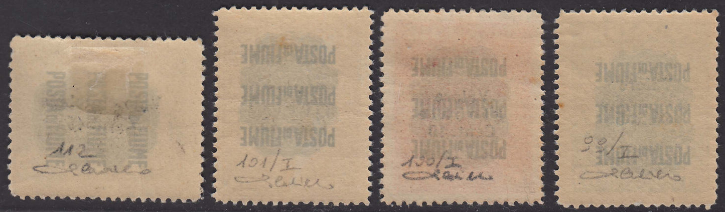 Stamps from the Pro Fondazione Studio series overprinted Valore Globale modified (III series), new (99/I, 100/I, 101/I, 112)