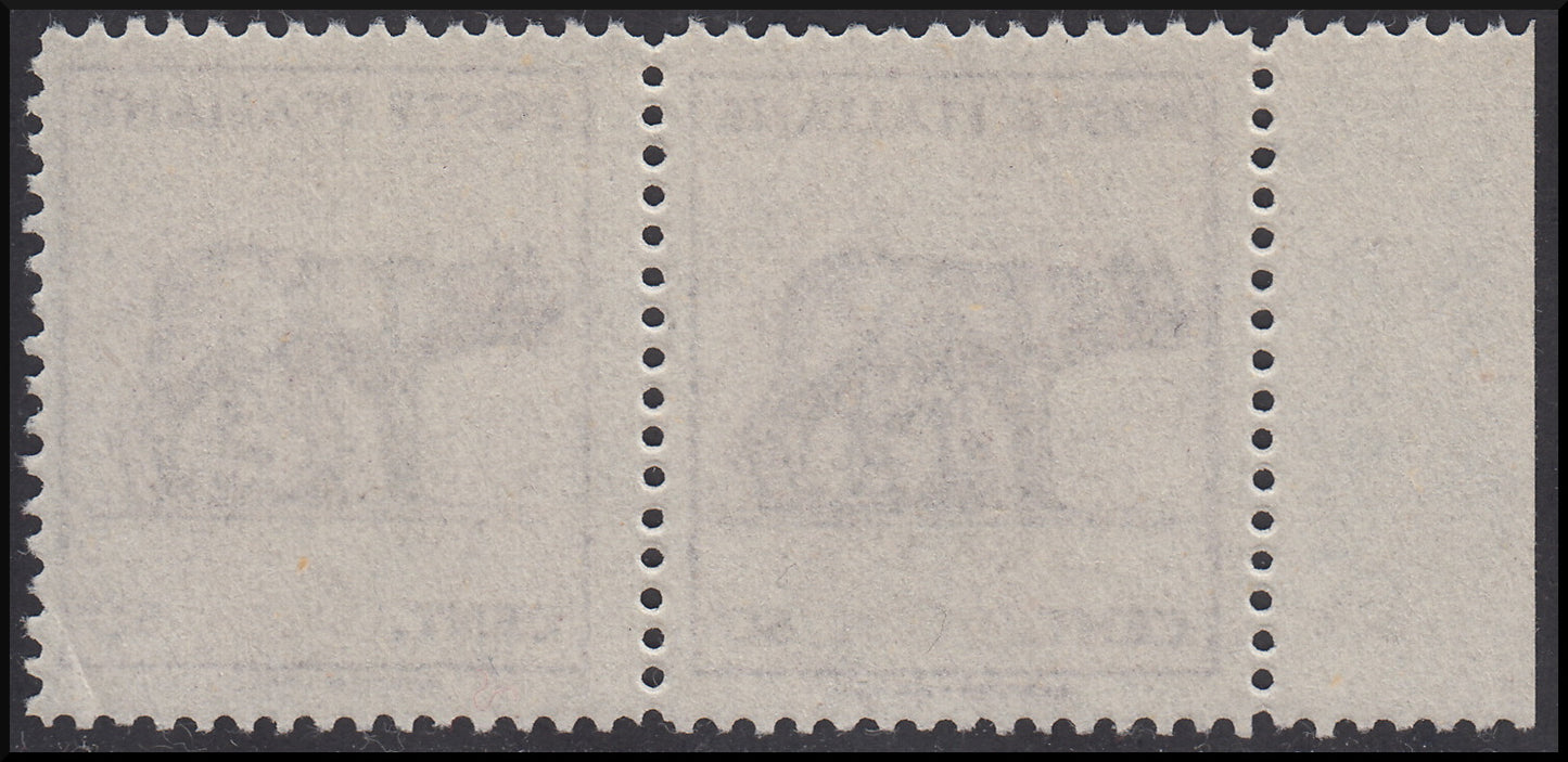 Luogotenenza, lupa capitolina, c. 50 lilla e grigio lilla coppia orizontale con doppia stampa