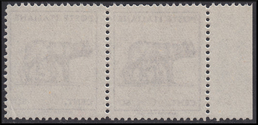 Luogotenenza, lupa capitolina, c. 50 lilla e grigio lilla coppia orizontale con doppia stampa