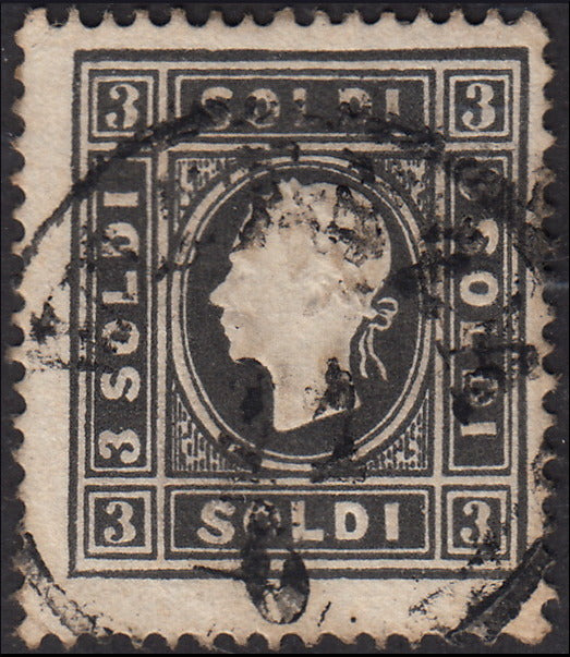 Lombard Veneto, s. 3 black II emission I type, used (24)