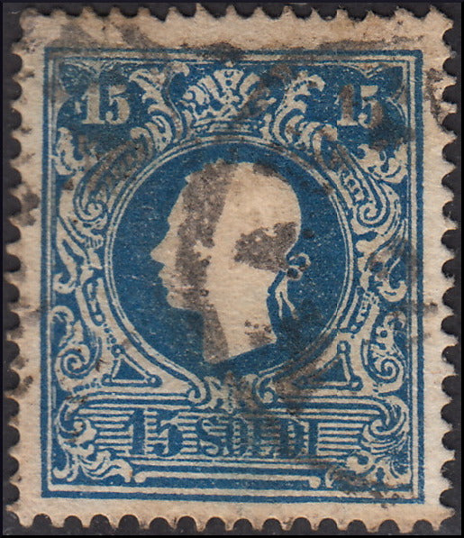 Lombard Veneto, s. 15 light blue II issue I type, used (27)