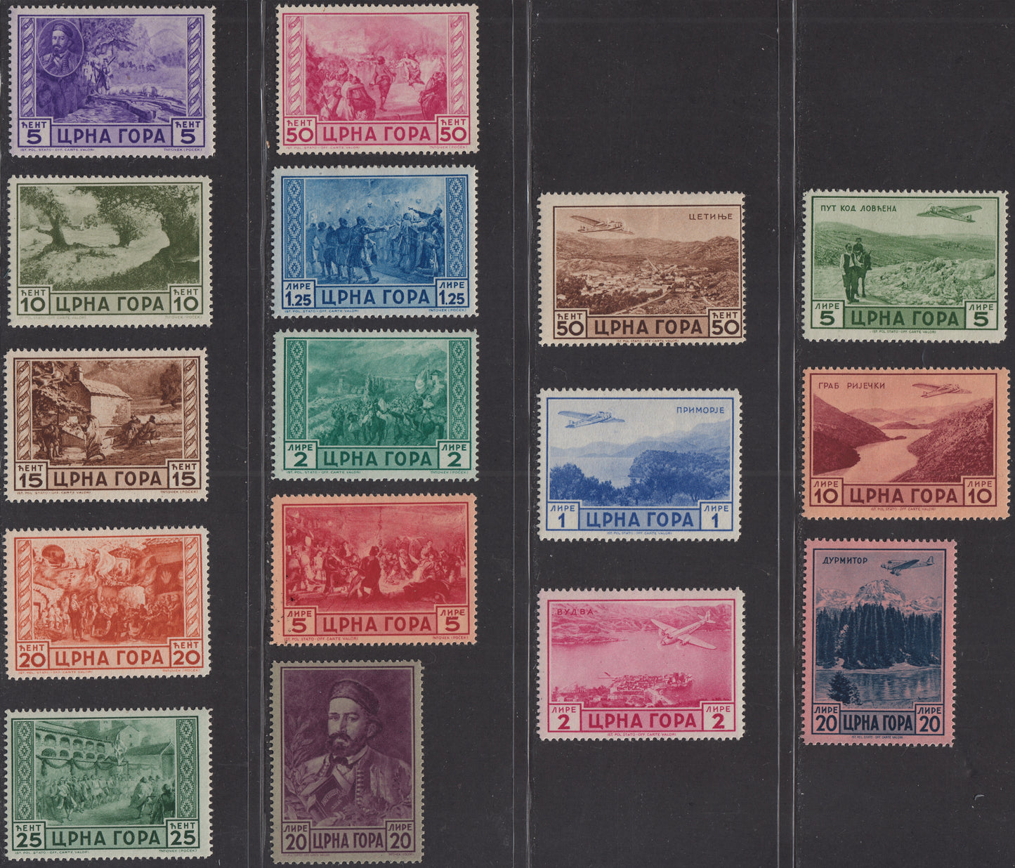 1943 -  Francobolli del Serto della Montagna, serie completa di Posta Ordinaria + Posta Aerea nuovi con gomma originale (60/69, A26/31)