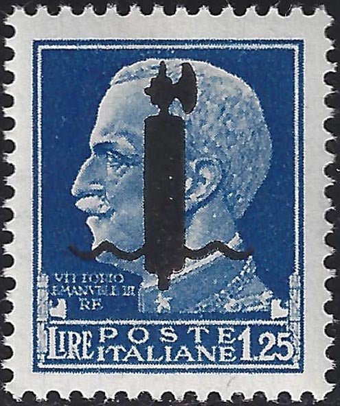 R.S.I. - Errori di colore della soprastampa, L. 1,25 azzurro con soprastampa nera tipo "l" ** (495A)