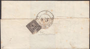 PP468 - 1859 - Romagne, 1 baj grigio a verso di plico da Medicina per Bologna (2a)