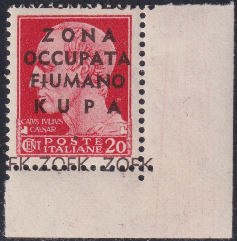 PP805 - 1941 - Imperiale c. 20 carminio soprastampato "ZONA / OCCUPATA / FIUMANO / KUPA" nuovo gomma integra (18)