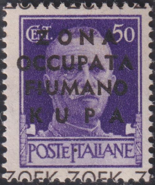 PP807 - 1941 - Imperial c. 50 violet overprinted "ZONA / OCCUPIED / FIUMANO / KUPA" new undamaged rubber (21)