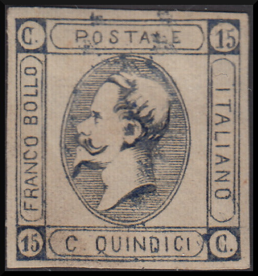 PPP256 - Falso per servire del Litografico, c.15 ardesia, falso dell'Aquila, nuovo con gomma (F8)