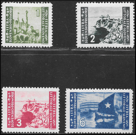 Emissione Bilingue, soggetti e formati vari, colori cambiati serie cpl. di 4 esemplari nuova (63/66)