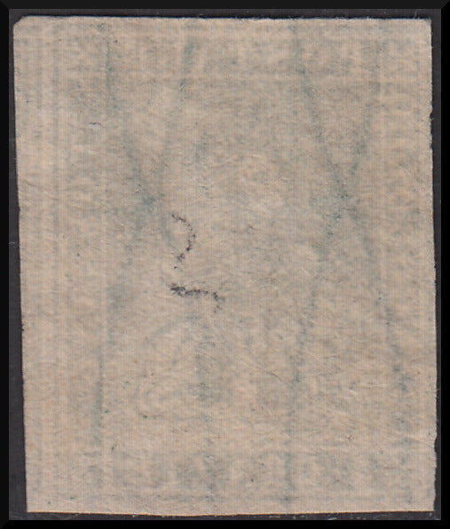 PPP441 - 1851 Leone di Marzocco, 4 crazie verde giallo scuro su carta bianca e filigrana linee ondulate (14)