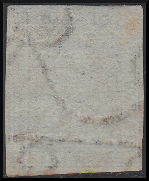 PPP447 - 1851 Leone di Marzocco, 2 light blue crazie on gray paper and crown watermark, used (5)