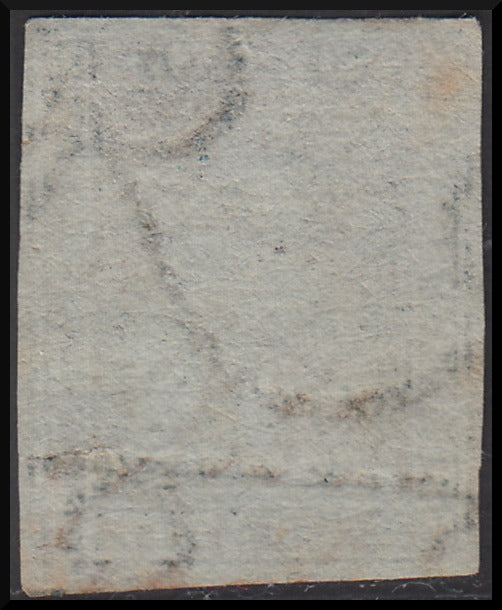 PPP447 - 1851 Leone di Marzocco, 2 crazie azzurro chiaro su carta grigia e filigrana corona, usato (5)