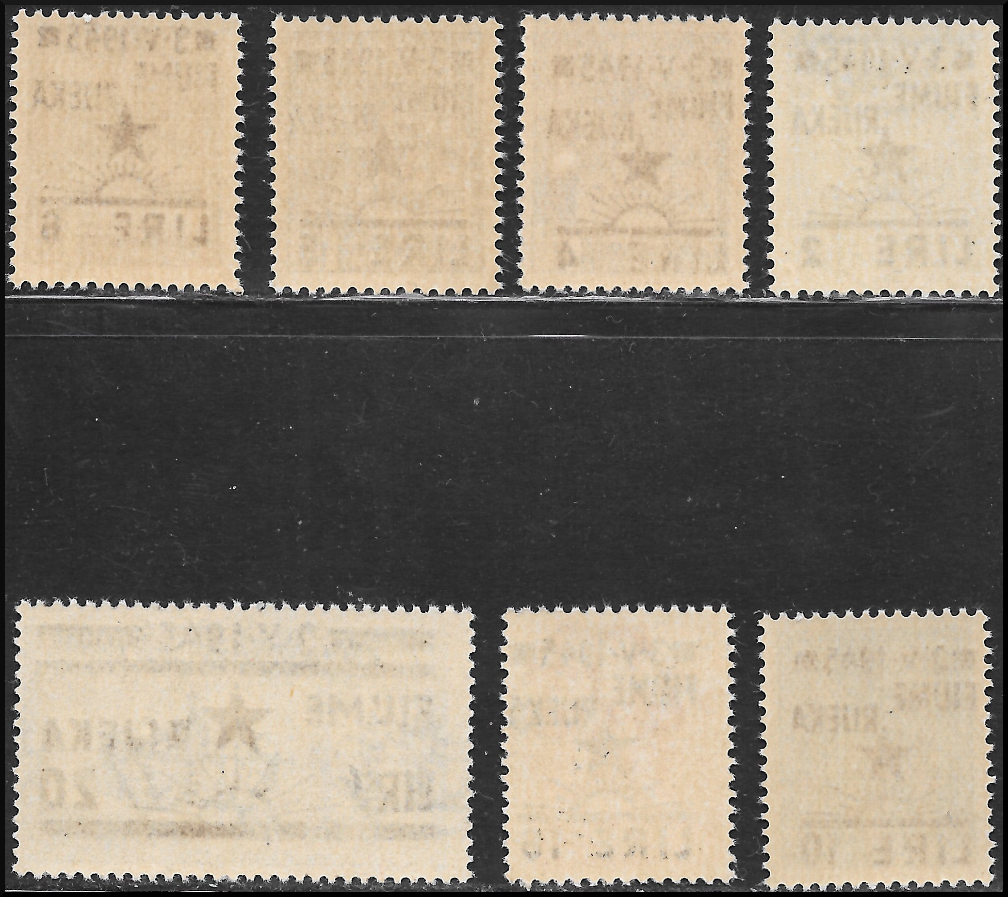 Yugoslavian occupation of Fiume, series of 7 new values ​​for undamaged rubber (14/20)