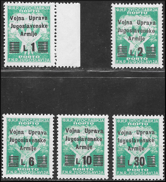 Slovenian Coast, Yugoslav Military Administration, new complete set of tax receipts (20/24)