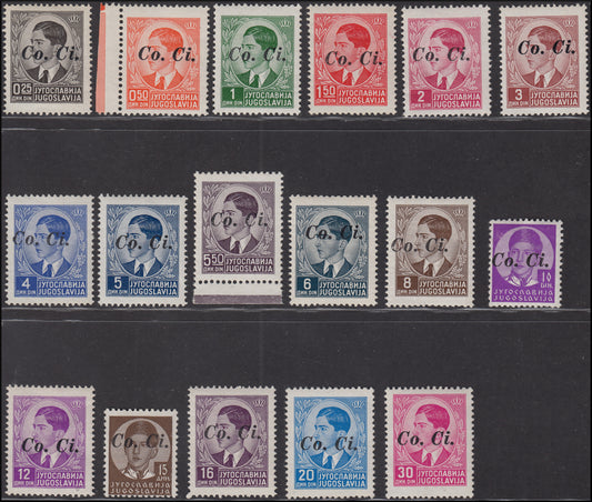 1941 - Italian occupation of Ljubljana, complete series Co.Ci. overprint, new complete (1/17)