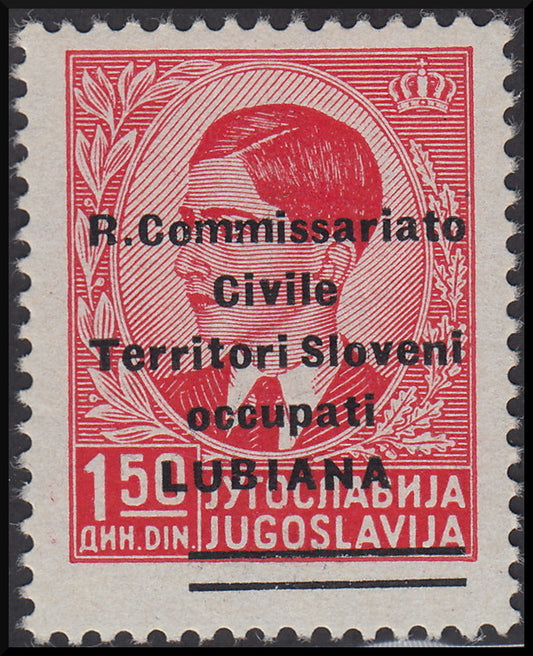 Occupazione Italiana della Lubiana, francobollo di Jugoslavia con nuova soprastampa (34)