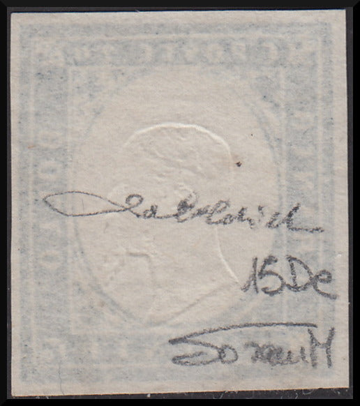 1861 - Sardegna IV emissione c. 20 cobalto II tavola (15De) usato