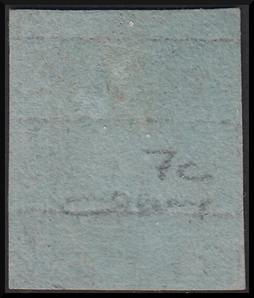 PPP714 - 1851 Leone di Marzocco, 6 dark blue crazie on light blue paper and crown watermark, used (7c)