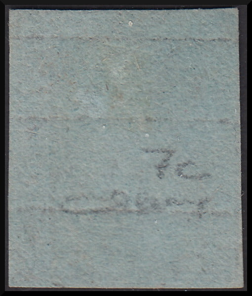 PPP714 - 1851 Leone di Marzocco, 6 crazie azzurro scuro su carta azzurra e filigrana corona, usato (7c)