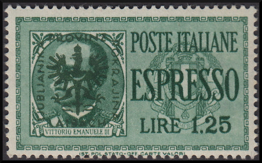 Express of the Kingdom of Italy overprinted in German and Slovenian and imperial eagle, new (1)