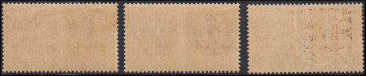 RSI War Propaganda, three new values ​​with red-brown overprint instead of red (29/31D)